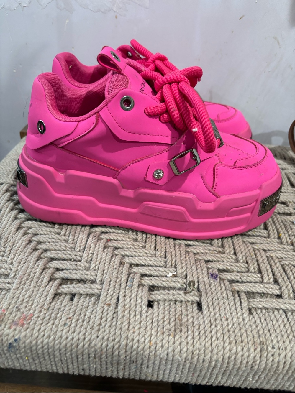 UCOC hot pink platform sneakers